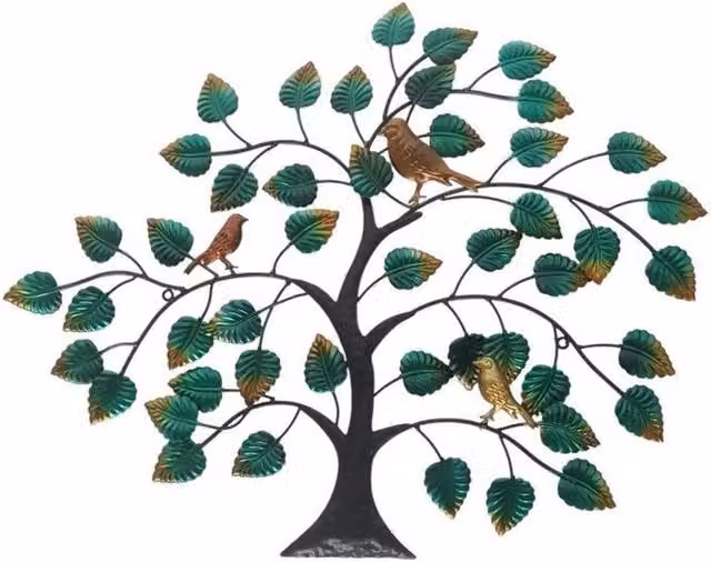 Minster Tree of Life Metal Wall Decor, Multicolour and Black, W: 55 cm, H: 45 cm, D: 3 cm – 1
