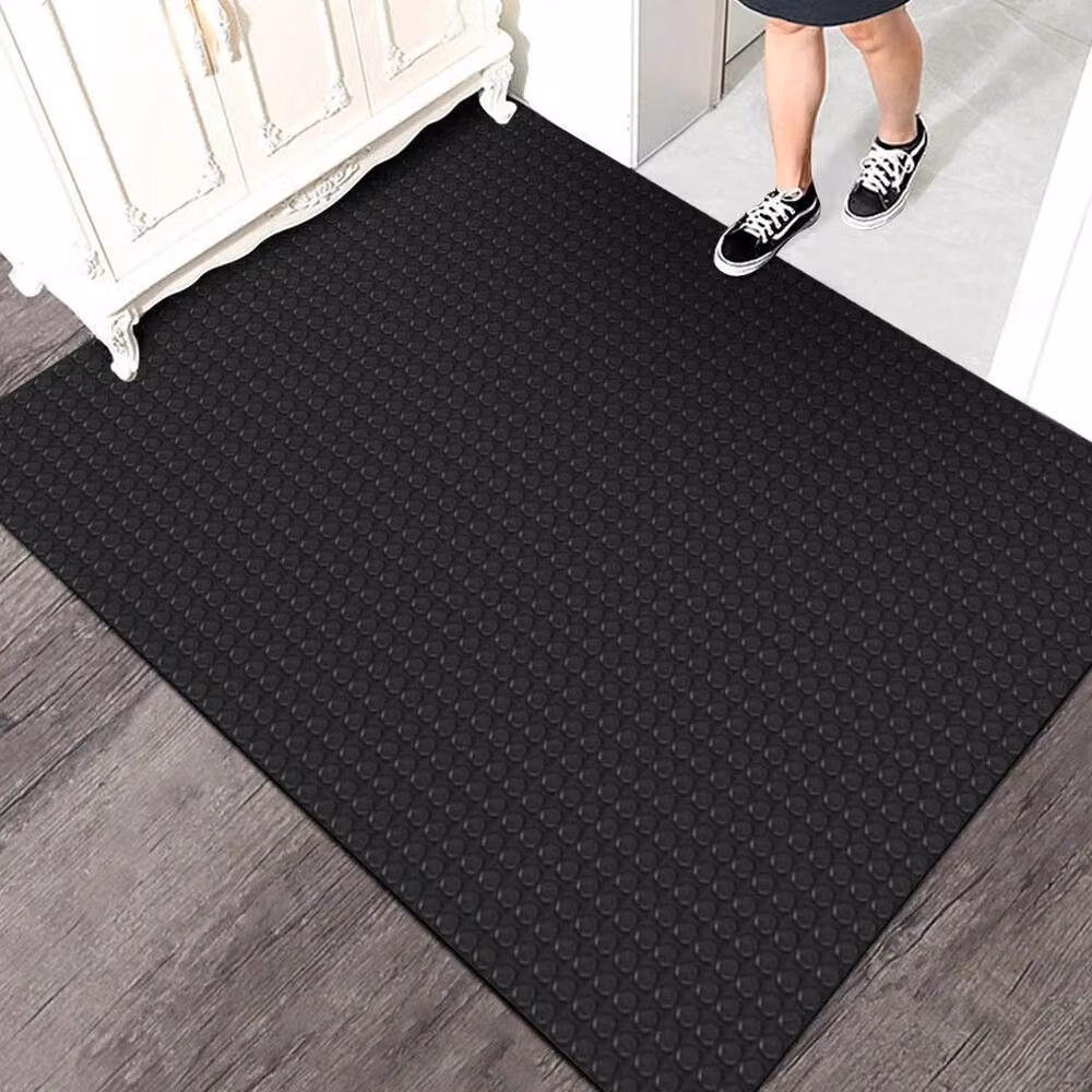 EONLION Anti Slip Rubber Flooring Matting in Black, W/D/H: 100 x 100 x 1.2 cm – 2