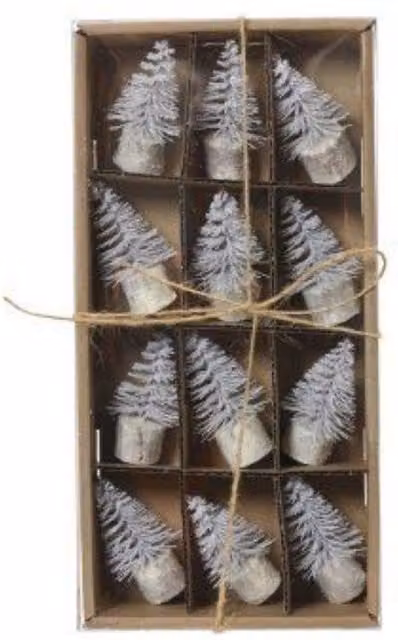 Garden Greatness 12 Pack Silver Fir Tree Christmas Decorations – 1