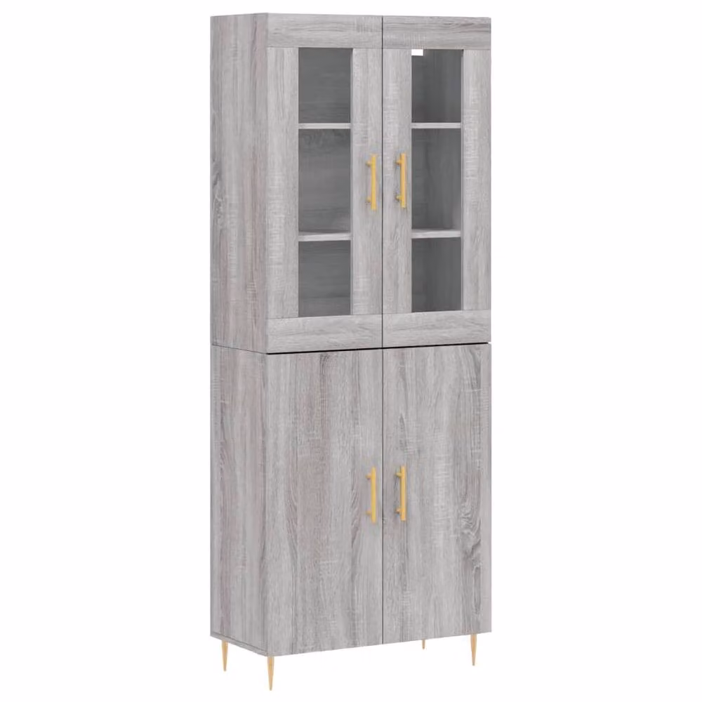 Berkfield Home Grey Sonoma Modern Highboard with Hinged Doors and Internal Shelves, W/D/H: 69.5 x 34 x 180 cm – 3