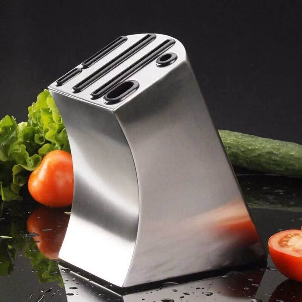 FLAVORA Silver Oval Block Storage Holder – 5