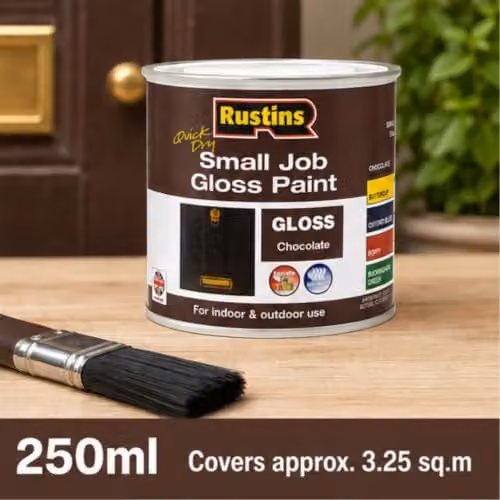 Rustins Quick Drying Water Based Gloss Paint for Wood, Brown, 250ml – 4