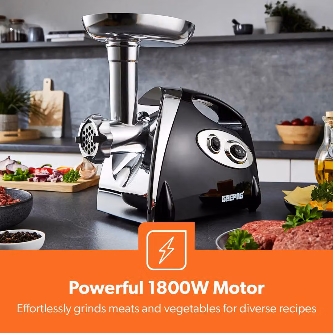 Geepas 1800W Electric Meat Grinder and Sausage Maker in Black – 3