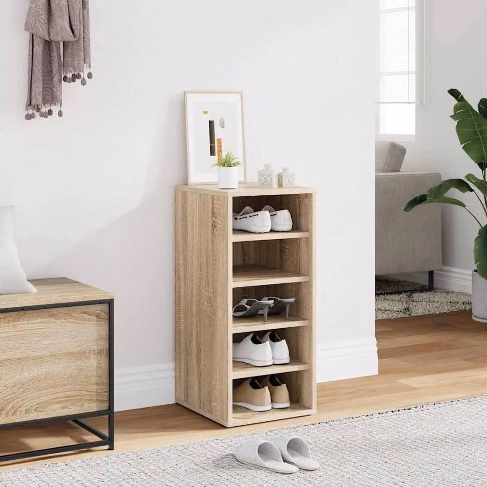 Berkfield Home Sonoma Oak Shoe Cabinet in Beige, W/D/H: 31.5 x 35 x 70 cm – 2