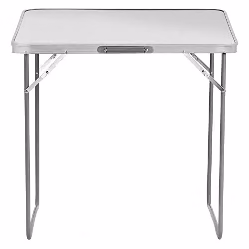 Pelle & Sol Utility Folding Table with Aluminium Frame, White