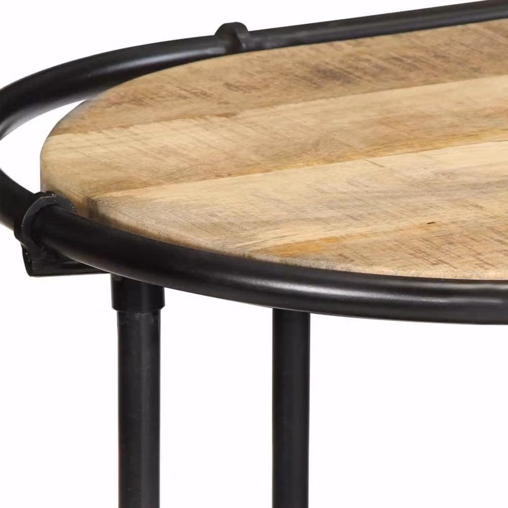 Berkfield Home Console Table in Brown Solid Rough Mango Wood, W/D/H: 110 x 42 x 76 cm – 3