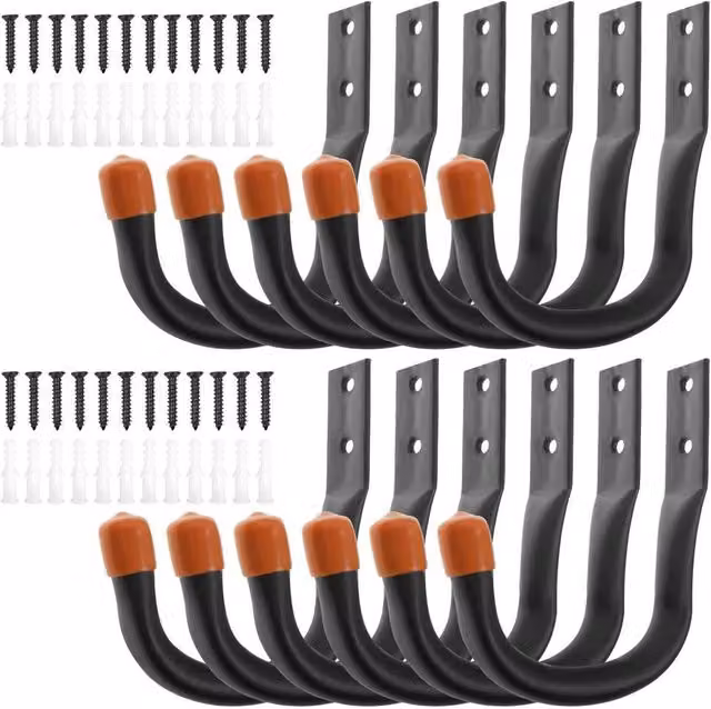 SPETLEK 12 Pack Black Metal Garage Wall Storage Hooks – 1