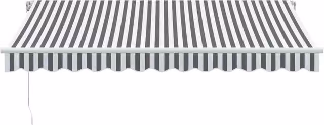 Berkfield Home Manual Retractable Folding Arm Awning in Anthracite and White, W: 350 cm, D: 250 cm – 1