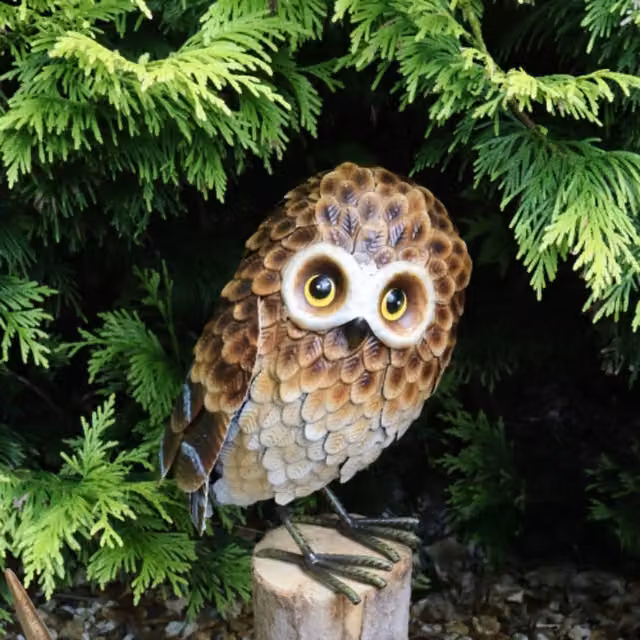 Betley Butterfly Brown Metal Standing Owl Decor