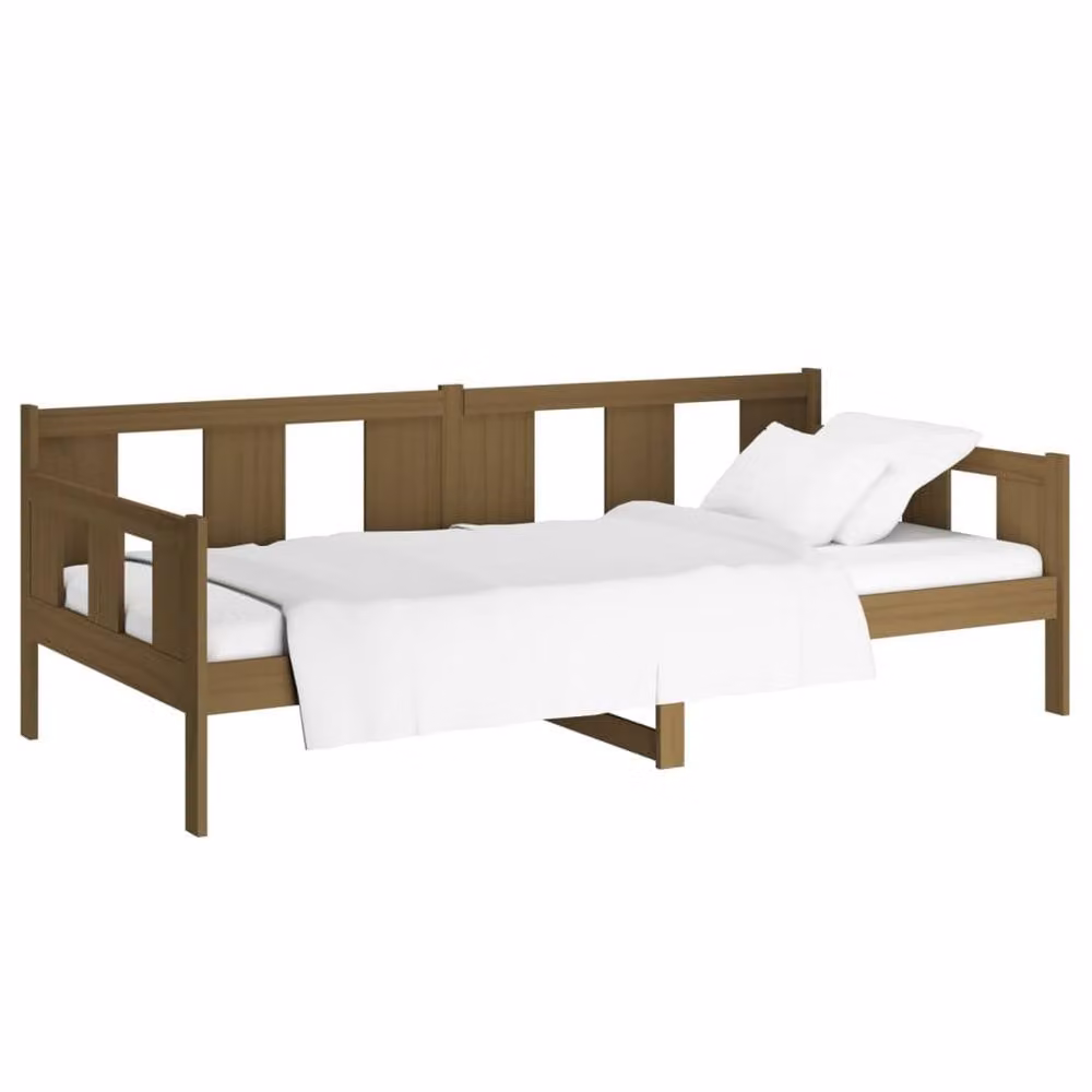 Berkfield Home Rustic Solid Wood Pine Day Bed, Brown, W/D/H: 90 x 190 cm – 2