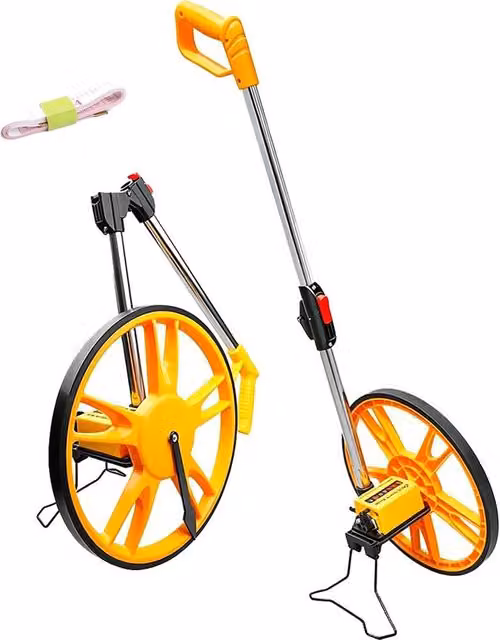 Ventryn Distance Measuring Wheel Walking Surveyor Land Meter in Yellow – 1