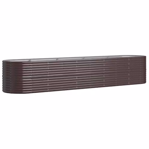 vidaXL Brown Galvanised Steel Raised Bed W/D/H: 368 x 80 x 68 cm – 1