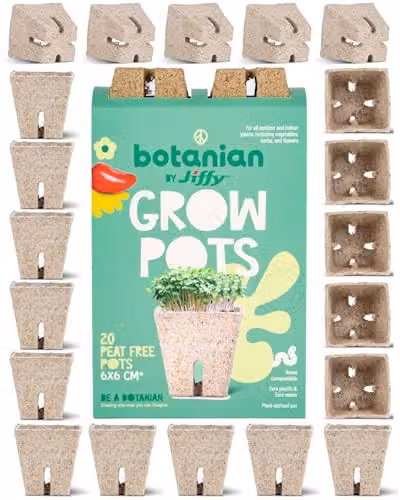 Jiffy Botanian Brown Wood Fibre Planter Pot, 20 Pack