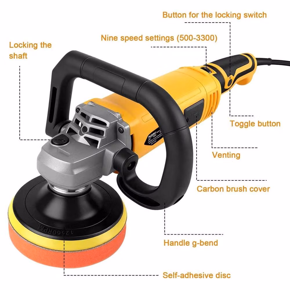 SPETLEK 2000W Electric Polisher Buffer Sander in Yellow – 3