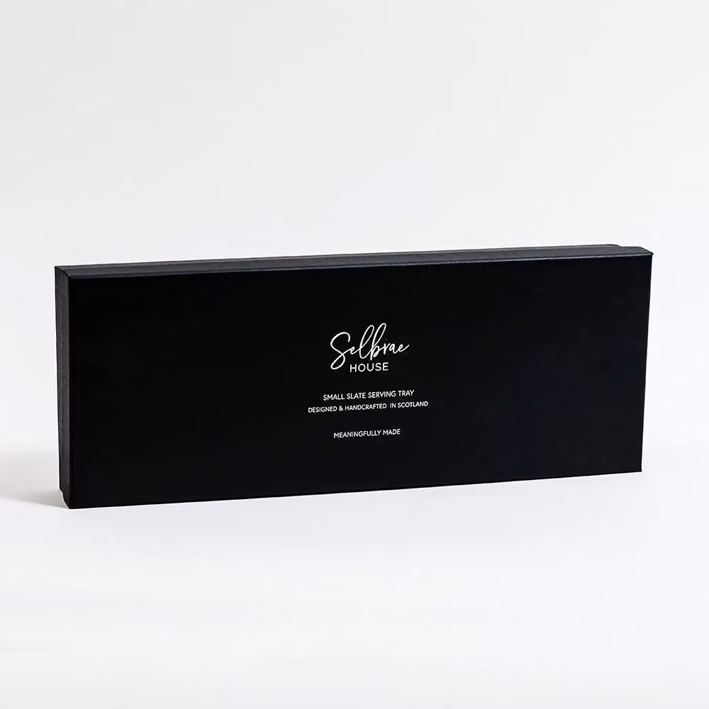 Selbrae House Small Rectangular Slate Serving Tray with Stainless Steel Handles in Dark Grey – 2
