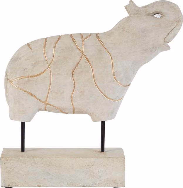 Orsina Vena Gold and White Elephant Sculpture – 1
