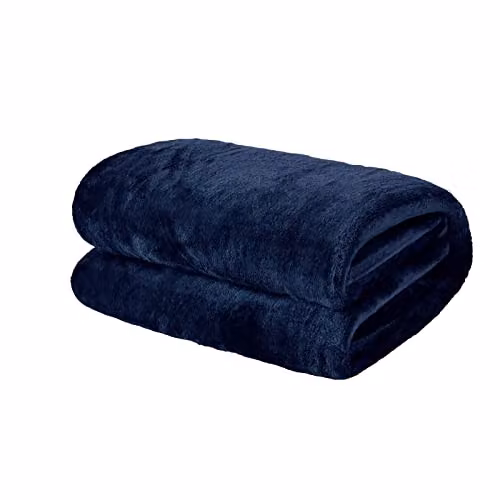 Brentfords Soft Fleece Throw Blanket, Blue, W/D/H: 120 x 150 cm – 1