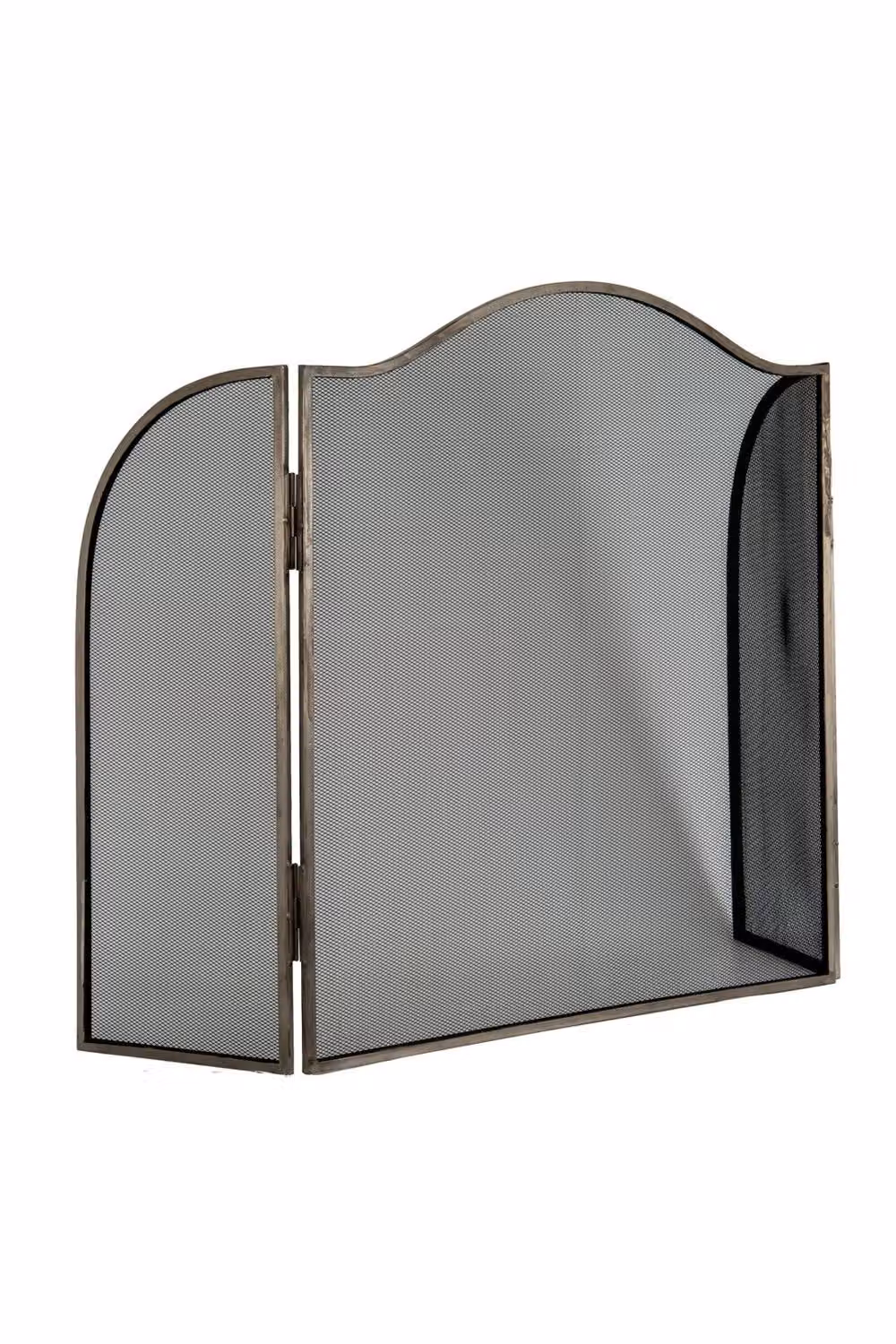KDMD Vintage Metal Tabletop Fire Screen in Antiqued Silver – 2