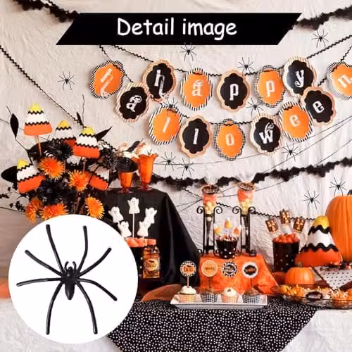 Shatchi 24-Piece Black Plastic Halloween Spiders for Party and Birthday Decorations – 4