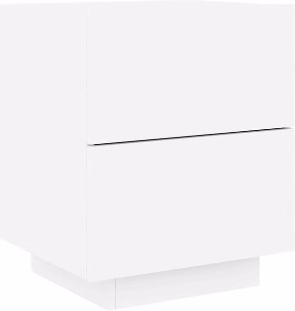 Berkfield Home Decorative Bedside Cabinet with Integrated LED Lights, White, W: 40 cm, D: 45 cm, H: 55 cm
