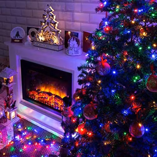 The Christmas Workshop 50 LED Multi-Coloured Battery Operated Christmas Lights with 8 Light Modes