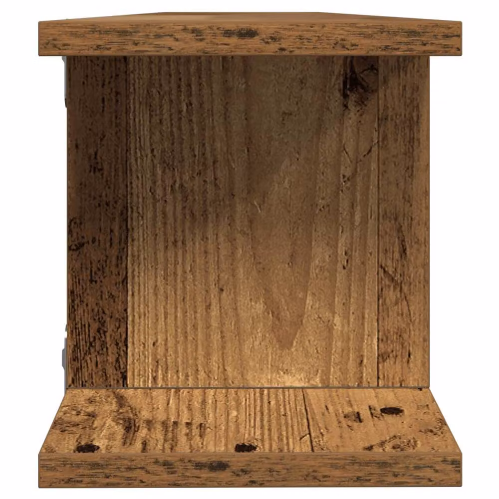 Berkfield Home Set of 2 Wall Mounted Shelves in Old Wood Brown, W/D/H: 105 x 20 x 18 cm – 5