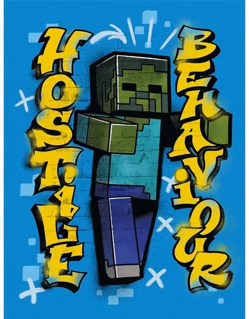 Minecraft Hostile Behaviour Blue Canvas Print