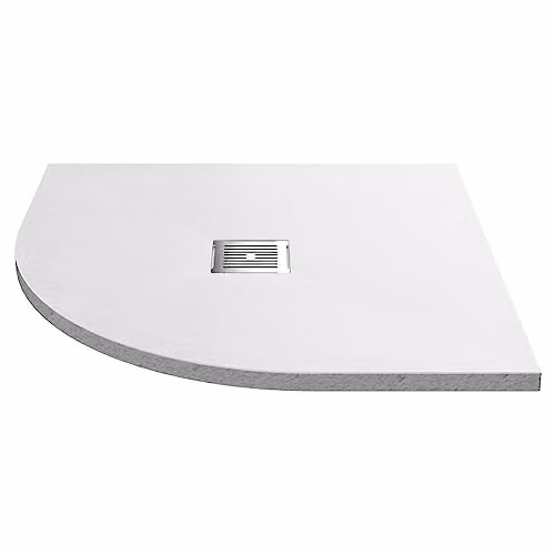 nuie NLT61106 Modern Slimline Quadrant Corner Shower Tray, Slate White, W/D: 90 x 90 cm