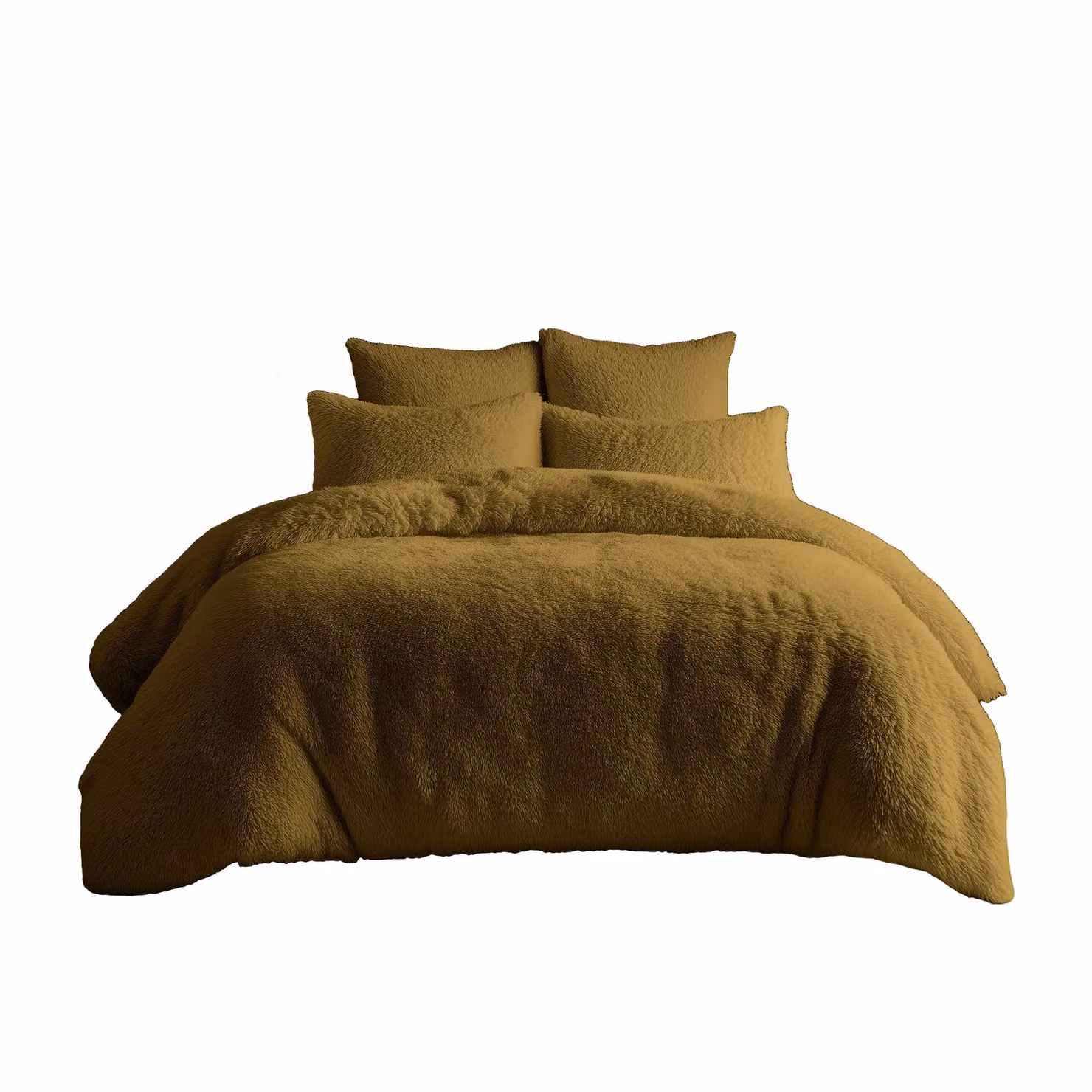 Home Sweet Home UK Teddy Bear Fleece Duvet Cover and Pillowcase Set, Yellow, W/D/H: 180 x 200 cm – 2
