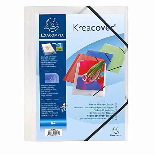 Exacompta Krea Cover Opaque Polypropylene A4 Collection Folder with Elastic Band