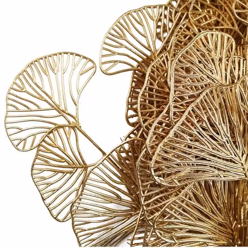 Gold Leaf Design Artificial Flowers, 6 x 65 cm – 2
