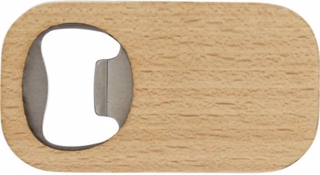 Bullet Boemia Bottle Opener and Coaster Set in Natural Brown and Sand Wood and Stainless Steel