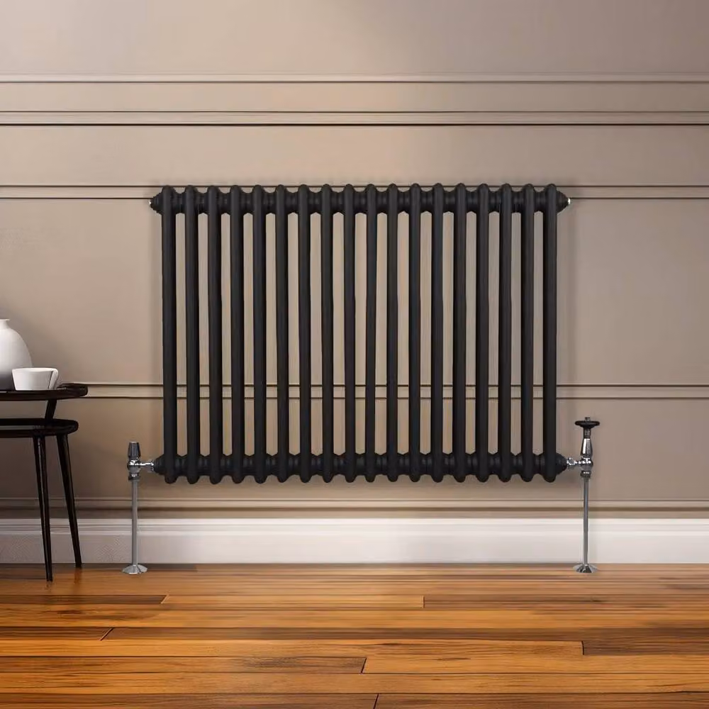 Monstershop Traditional 2 Column Steel Radiator, Black, H 83.2 cm x W 60 cm x D 7 cm – 8