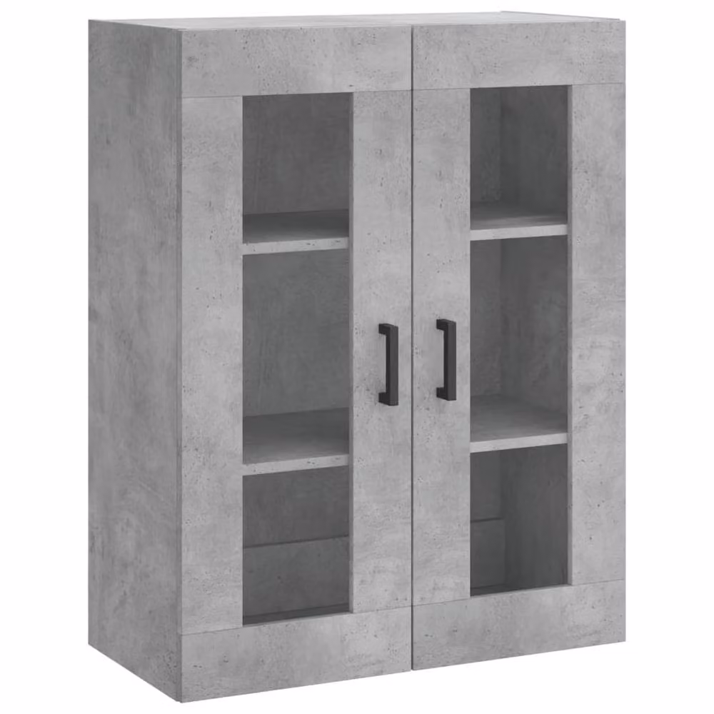 Berkfield Home Wall Mounted Cabinet in Concrete Grey with Glass Doors, W/D/H: 69.5 x 34 x 90 cm – 3