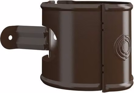 Lindab Galvanised Steel Universal Downpipe Clip, 100mm, Brown