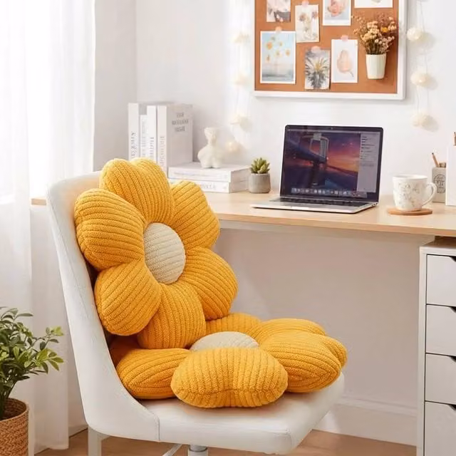 EONLION Yellow Sunflower Dining Chair Seat Pad Cushion, W: 120 cm, D: 90 cm – 1