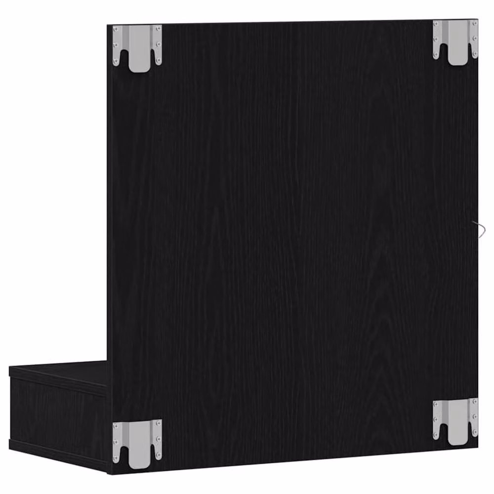 Berkfield Home Black Oak Wood Bathroom Vanity Unit with Medium Mirror – 5