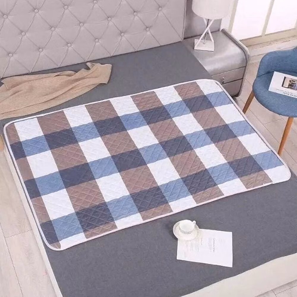 NESTLUNE 2-Piece Reusable Waterproof Incontinence Bed Pads, Multicolour Checked, W: 90 cm x D: 190 cm – 3