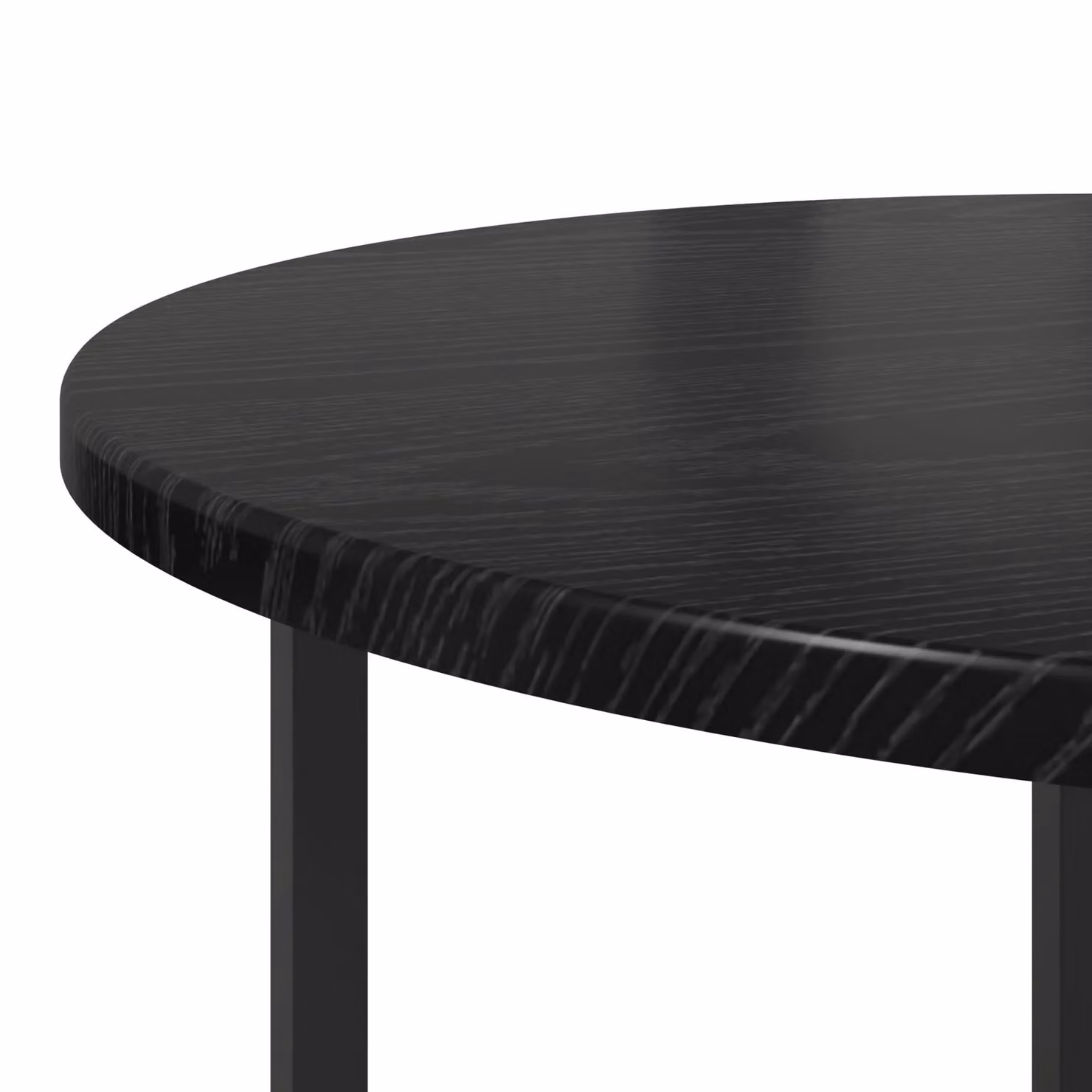 Berkfield Home Set of 2 Modern Round Nested Side Tables in Black Oak and Metal – 4