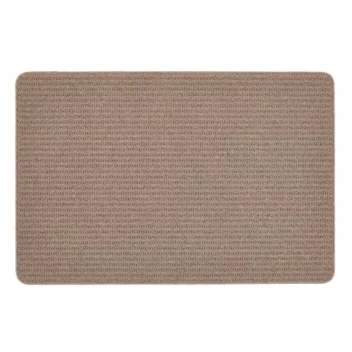 My Mat Sculptured Waffle Texture Mink Rug in Beige, W: 120 cm, D: 80 cm – 1