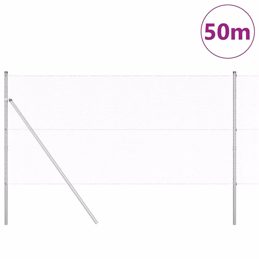 Berkfield Home Hexagon Fence in Silver Galvanised Steel, H: 140 cm x W: 50 m – 2