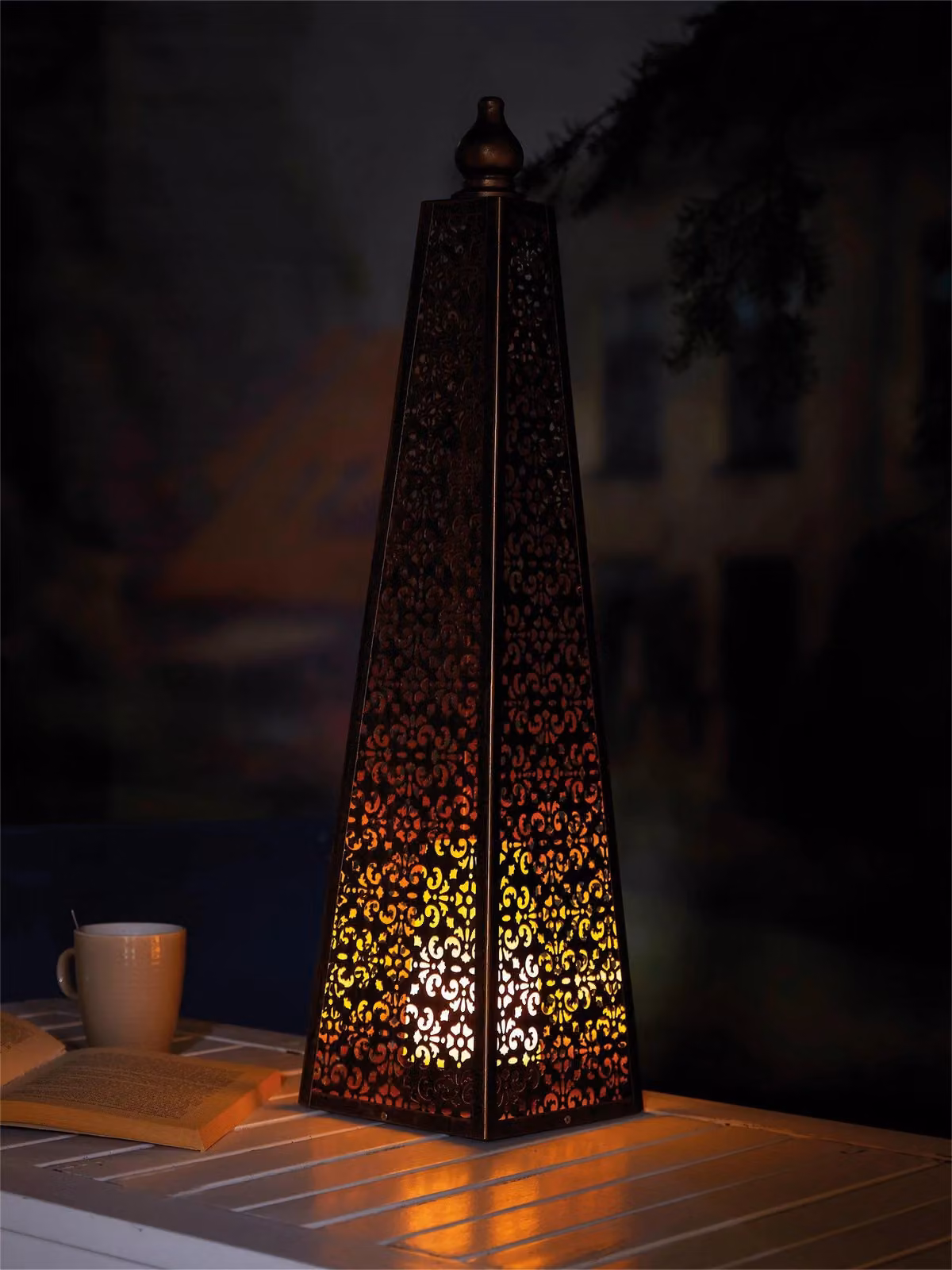 Luxform Battery Luxor Style Pyramid Lamp in Bronze – 3