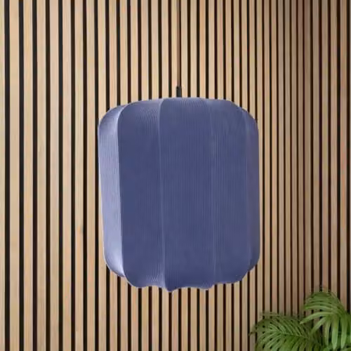 CGC Lighting Navy Blue Ribbed Stretch Cotton Fabric Cylinder Lampshade – 4