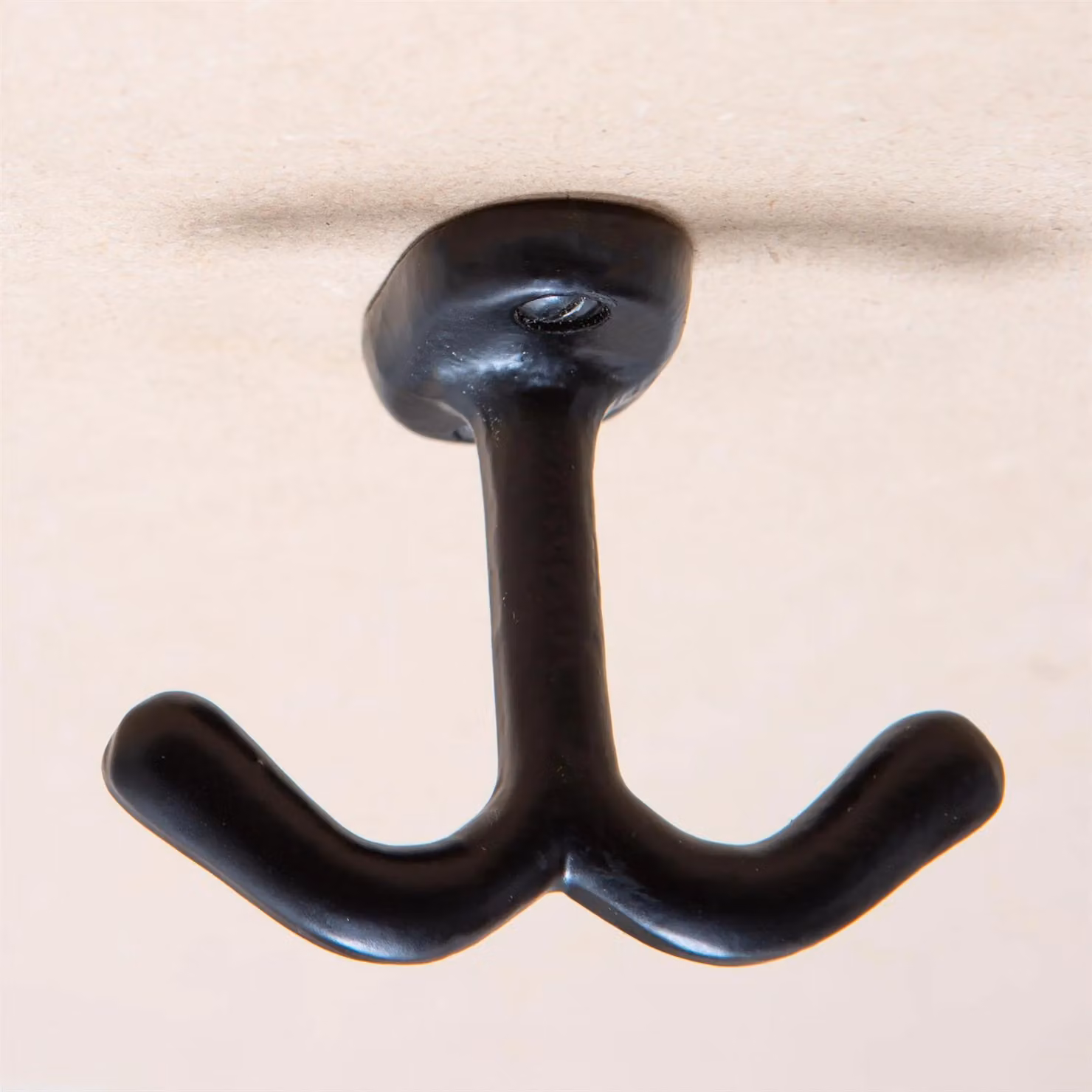 Hammer and Tongs Matt Black Iron Double Ceiling Hook, W: 80 mm, H: 60 mm – 5