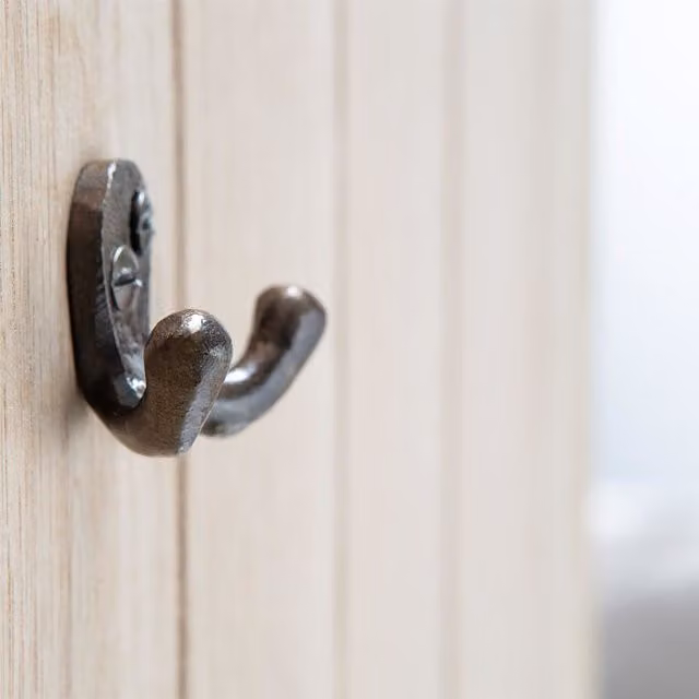 Hammer & Tongs Brass Double Coat Hook, Pack of 5, W: 50 mm, H: 35 mm