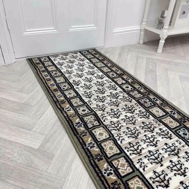 runrug Mayan Hallway Carpet Runner Rug in Green, W: 70 cm, L: 180 cm