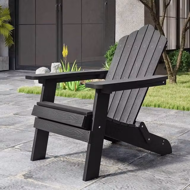 NESTLUNE Oversized Patio Chair with Wide Armrests in Black – 1