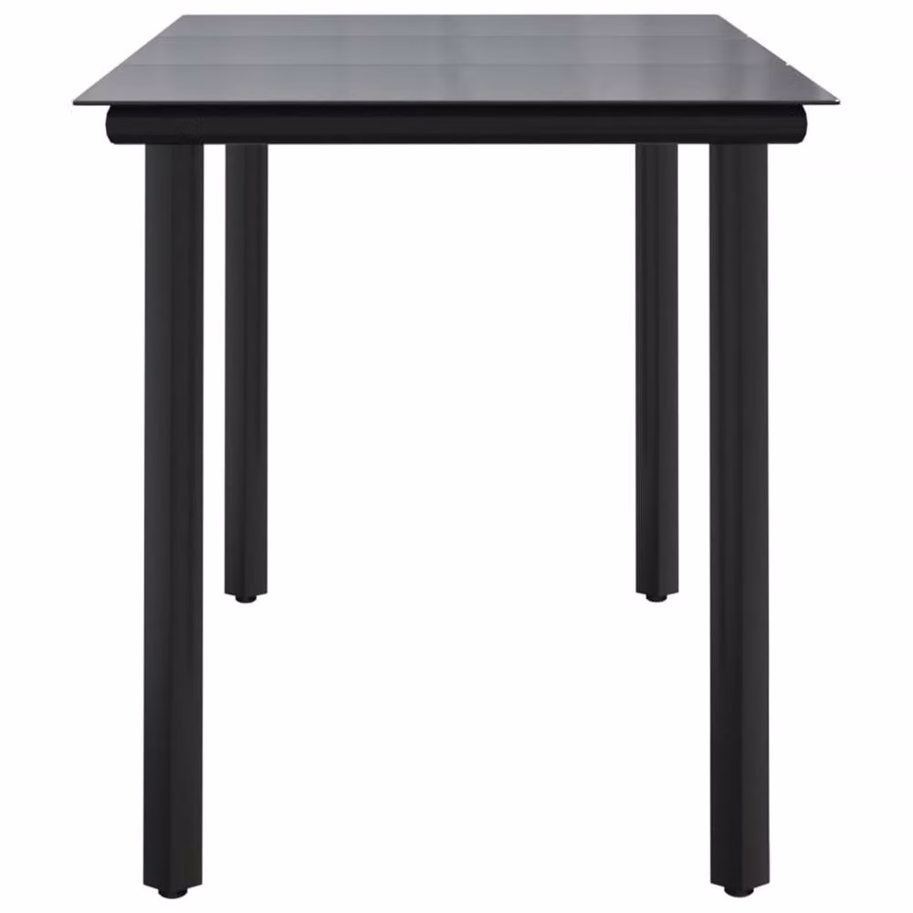 Berkfield Home Elegant Garden Dining Table in Black Steel and Tempered Glass, W/D/H: 200 x 100 x 74 cm – 3