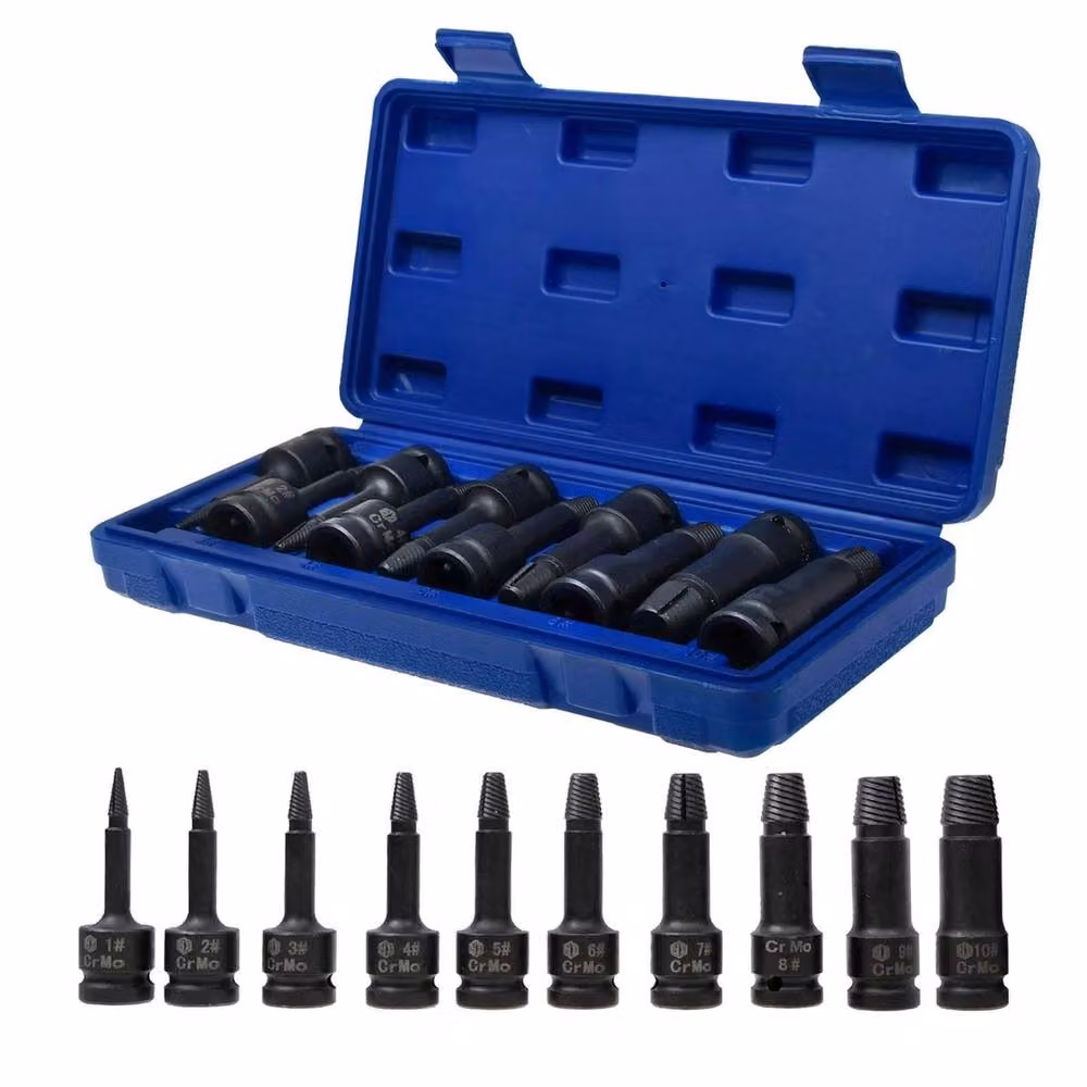 FLAVORA 10-piece Spiral Socket Bolt Extractor Set in Blue – 3