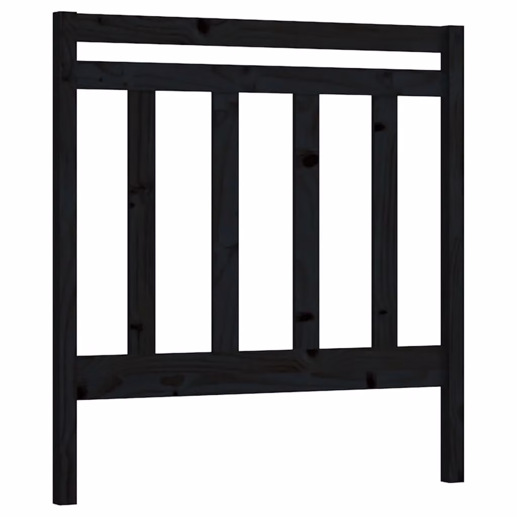 Berkfield Home Black Rustic Solid Pine Wood Bed Headboard W/D/H: 95 x 4 x 100 cm – 2